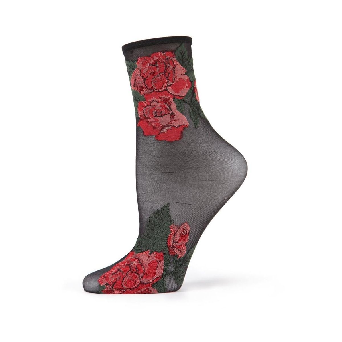 Memoi Beauty Rose Garden Sheer See-Through Ankle Socks - thumbnail 2