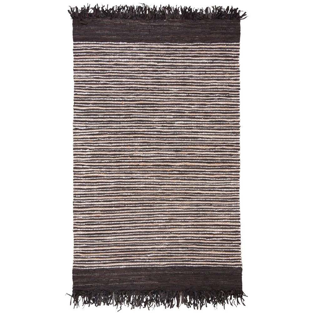 Dark Brown Stripe Woven Accent Rug 2'x3' - Safavieh