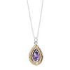 Silpada 'Magic and Moons' Sterling Silver with 14K Yellow Gold Plating Purple Cubic Zirconia Pendant Necklace, 18" + 2" - 2 of 4