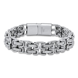 Steeltime Men's stainless steel double byzantine link bracelet - 1 of 4