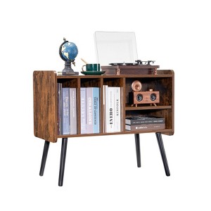 VEVOR Record Player Stand, Turntable Stand Holds Up to 220 Albums, Vintage Vinyl Record Cabinet with Removable Shelves, Record Player Table - 1 of 4