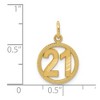 Black Bow Jewelry 14k Yellow Gold Diamond Cut Number 21 Circle Charm or Pendant, 13mm - 4 of 4