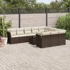 vidaXL Garden Sofa Set Brown PE Rattan, Powder-coated Steel, Tempered Glass - 2 of 4