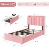 TackView Bed Frame with Storage Headboard,Boucle Upholstered Platform Bed with 2 Drawers, Chic Wavy Headboard with Bookcase, No Box Spring Needed - 3 of 4