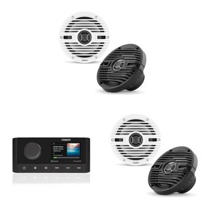 Fusion MS-RA210 Source Unit w/ ( 2 Pair ) Clarion CMS-651-CWB 6.5-inch Coaxial Marine Speakers ( Includes White & Black Classic Grilles ) - 1 of 4