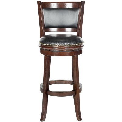 Brockway Swivel Bar Stool - FOX7016 - Cappuccino/Black - Safavieh Couture