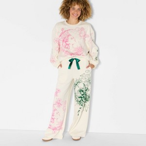 Wicked x Katie Kime Women's Good/Bad Pullover Sweatshirt - Cream - 1 of 3