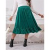 Clearlove Women's Velvet High Waist Shirred Tiered Maternity Skirt Flounce Hem Stretchy Bump Flowy Midaxi - 4 of 4