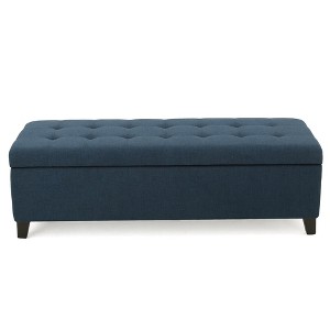 Ridstar Storage Ottoman Bench For Living Room & Bedroom-Blue - 1 of 4