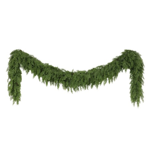 Puleo 9' Cedar Christmas Artificial Garland: Green Faux Floral, Indoor/Outdoor - image 1 of 4