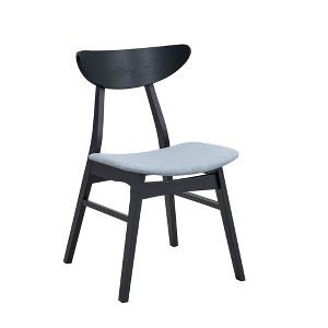 Dexmalle Set of 2 Modern Soft Upholstered Dining Chairs,Black - 1 of 4