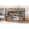 Full Size Metal Loft Bed with Bookcase, Desk and Cabinet - 4 of 4