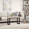vidaXL Coffee Table O-Frame 35.4"x15.7"x17.9" Solid Wood Pine and Steel - 3 of 4