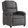 VidaXL Massage Recliner Chair Gray Real Leather - 3 of 4