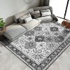 Traditional Floral Print Area Rug for Living Room,Washable Low-Pile Non-Slip Soft Carpet,Stain-Resistant Floor Cover for Apartment Nursery - 2 of 4