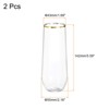 Unique Bargains Elegant Stemless Lightweight Champagne Flutes Glasses 2 Pcs - 2 of 4