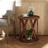 JIONJOY Round Farmhouse Side Table with X-Detail Base - 3 of 4