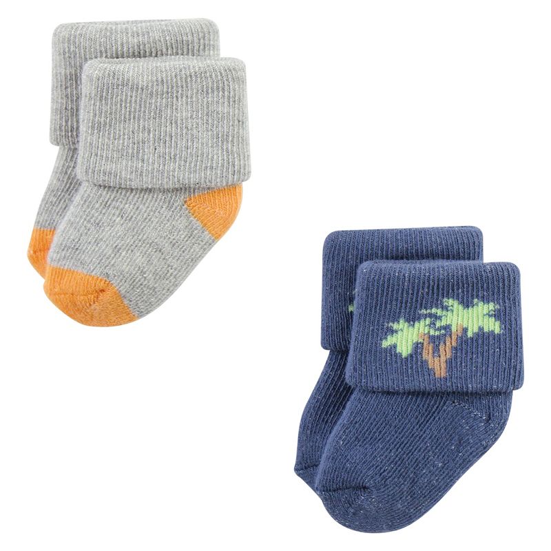Hudson Baby Infant Boy Cotton Rich Newborn and Terry Socks, Surf Dude, 3 of 7