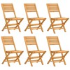 vidaXL Patio Dining Set Outdoor Table and Chair Furniture Solid Wood Teak - 3 of 4