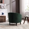 CAVINAS Mid-Century Modern Accent Barrel Chair with Corduroy Upholstery and Wooden Legs, Comfy Single Armchair with Thick Cushions and Pillow - 2 of 4