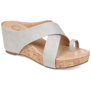 Journee Collection Womens Rayna Wedge Heel Slip On Sandals - 1 of 4