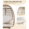 Egg Chair Wicker Outdoor Chairs, Oversize Patio Chair Rattan Lounger Chair w/ 4 Cushions & Steel Frame Stand for Indoor Outdoor Patio Backyard - 4 of 4