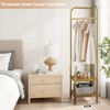 Metal corner hangers, independent hangers with 2-layer storage shelves, floor hangers for corridors, entrances, bedrooms, living rooms, and offices - 4 of 4