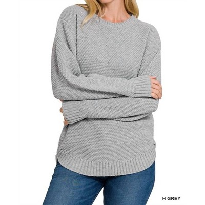 Women's Riley Round Neck Sweater - ZENANA