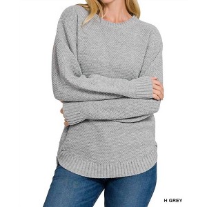 Women's Riley Round Neck Sweater - ZENANA - 1 of 2
