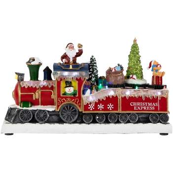 Northlight 12" LED Lighted Animated and Musical Toy Shop Train Christmas Village Display
