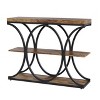 3-Tier Industrial Entryway Table with Semicircular Metal Frame, Open Shelf Console Sofa Table for Living Room, Hallway, Foyer Storage Accent Table - 3 of 4