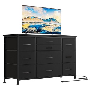Wide Dresser with 10 Large Drawers for 55'' Long TV Stand with Power Outlet Entertainment Center - 1 of 4