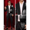 Lars Amadeus Men's Color Block Notched Lapel Party Sequin Blazers - 4 of 4