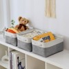 Aoibox Collapsible Fabric Storage Bins for Shelves Medium 13.8x9.8x6.7 Inch White Grey 3 Pack for Home Organization - 3 of 4
