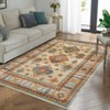 Washable Vintage Rug Non Slip Low Pile Rug Soft Throw Floor Cover Foldable Indoor Carpet for Living Room Bedroom Office - 2 of 4