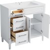 TiramisuBest 30" Bathroom Vanity, Modern Cabinet with Sink Combo, Soft-Closing Door & 3 Drawers, Solid Wood Frame (White) - 4 of 4