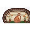 Earth Rugs Folk Art Cat Oval Patch Rug – 20"x30" Wool Blend, Hand-Stitched Feline Design for Rustic & Whimsical Decor - 3 of 3