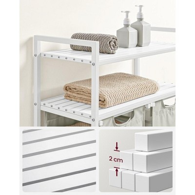 White MDF and Steel Laundry Hamper with Removable Bags