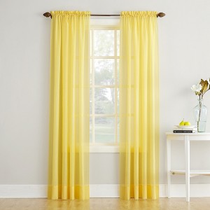 Erica Crushed Sheer Voile Rod Pocket Curtain Panel - No. 918 - 1 of 4