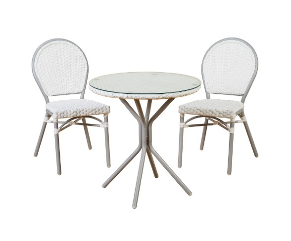 3pc Paris Bistro Set - White/Gray - Buylateral