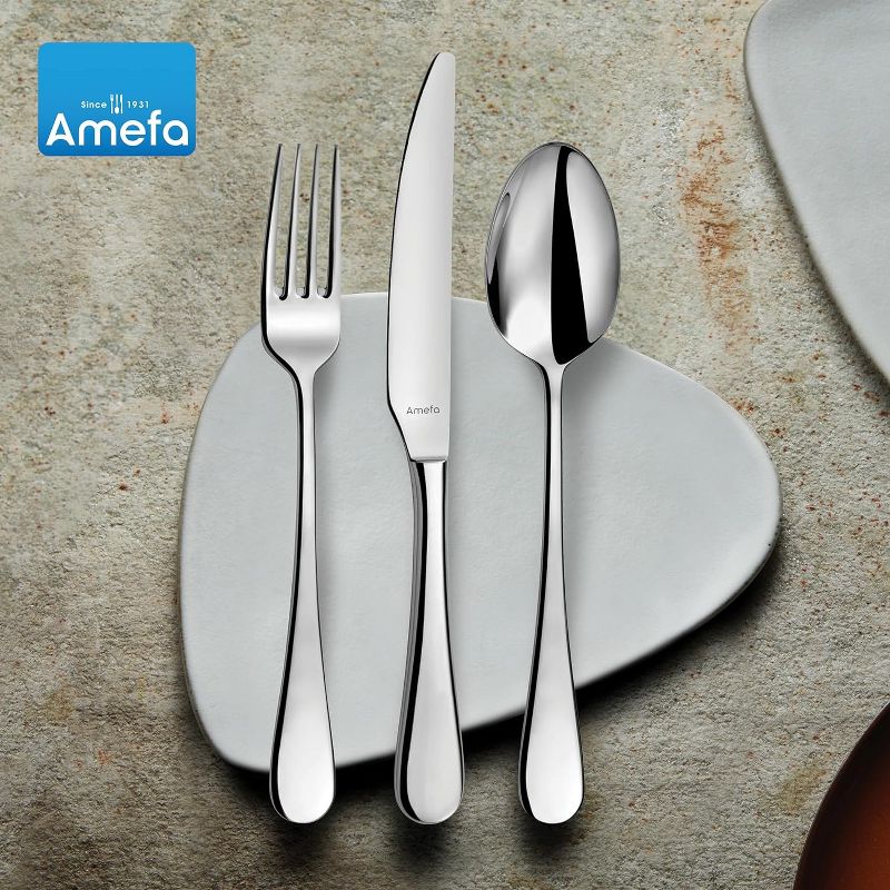 Amefa Venus 20-Piece Premium 18/10 Stainless Steel Flatware Set, High Gloss Mirror Finish, Silverware Set Service for 4, Rust Resistant Cutlery, 4 of 9