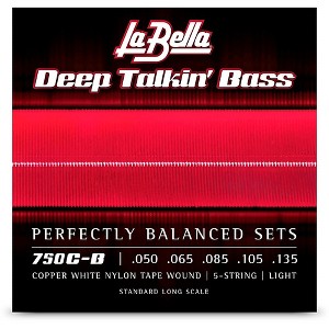 La Bella Deep Talkin' Bass Copper White Nylon Tape Wound 5 String Bass Strings - 1 of 1