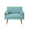 Coolbibila-Smooth Upholstered Accent Chair With Mid-Century Design, Club Chairs With Two Matching Pillows, 38 Inch Long Chair For Indoor - 3 of 4