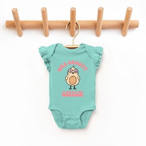 The Juniper Shop One Groovy Chick Baby Flutter Sleeve Bodysuit - 1 of 2