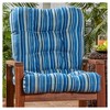 Kensington Garden 24x22 Multi-stripe Outdoor High Back Chair Cushion  Sapphire : Target