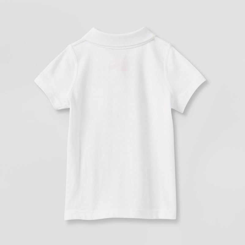 Toddler Girls' Adaptive Short Sleeve Polo Shirt - Cat & Jack™ White, 2 of 4