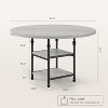 Round Dining Table For 4, 47 Inch Farmhouse Kitchen Table with Storage Shelves & Roman Metal Legs, Dinner Table Wood Kitchen Dinning Table - 3 of 4