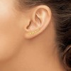 Black Bow Jewelry 5x23mm (7/8 Inch) 14k Yellow Gold Polished Heart Ear Climber Earrings - 3 of 4