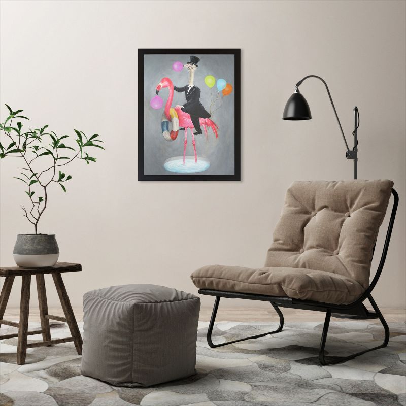 Americanflat Animal Modern Flamingo With Ostrich By Coco De Paris Black Frame Wall Art, 6 of 8
