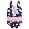 Hudson Baby Girls Toddler Swimsuit, Navy Rose - image 2 of 2